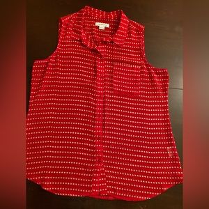 Red Liz Claiborne starred shirt Sz. L, light and airy